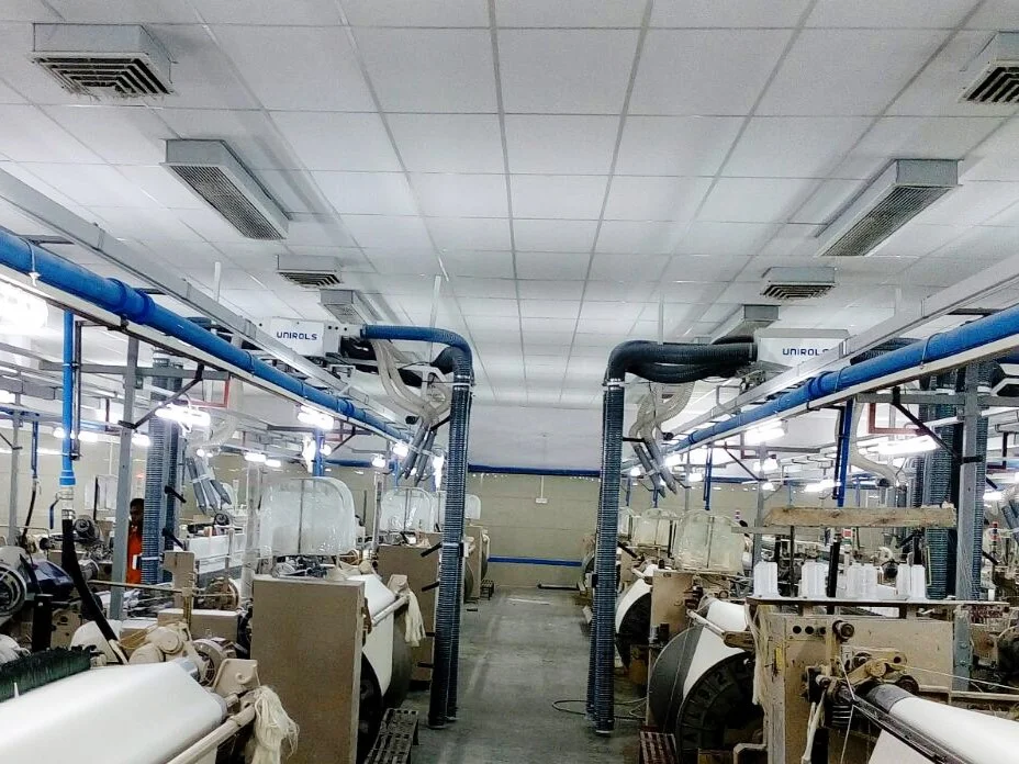 Overhead travelling cleaner - for weaving units - Bus bar travelling cleaner